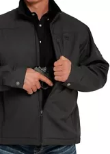 Cinch Men's Solid Textured Concealed Carry Zip-Front Softshell Jacket - MWJ15370