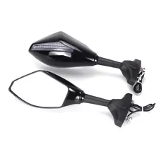 Rearview Mirrors With Turn Signal LED For Kawasaki Ninja ZX-9R 1999-2003 Black (For: 1999 Kawasaki)