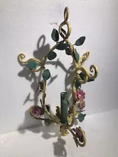 Antique Floral Metal Pendent Light Custom Rare