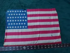 Early 20th C. 46 Stars American Parade Silk Flag! Oklahoma Statehood! 12" x 17"