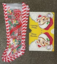 10 Vintage Clear Christmas Stockings With Headers ~ 18” Stocking Unused NOS