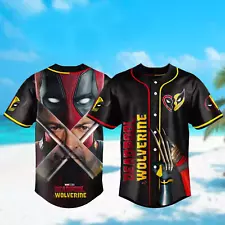 Deadpool And Wolverine Superhero Characters Gift Baseball Jersey Shirt