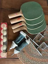 Sportcraft Vintage TABLE TENNIS SET With 4 Paddles, Net, No Balls