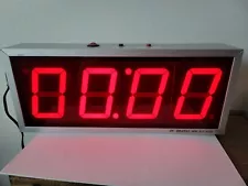 DC Digital Countdown Timer DC-40T Red LED Large 16" Aluminum Enclosure Bright