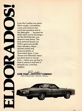 1975 Cadillac V-8 Eldorado Lone Star Cadillac Company Dallas Texas Print Ad