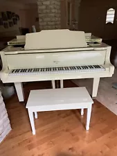 weber white baby grand piano