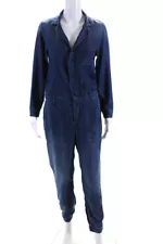 Z1975 Zara Basic Department Denim Women's Long Sleeves Jumpsuit Blue Size S