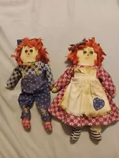 raggedy ann and andy dolls vintage 10 Inches