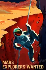 “Mars Explorers Wanted” Retro Mars Exploration NASA Travel Poster - 20x30