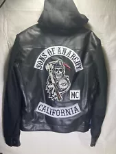 NWT FZ Merchandise Men's Black Sons Of Anarchy Full-Zip Motorcycle Jacket Size L