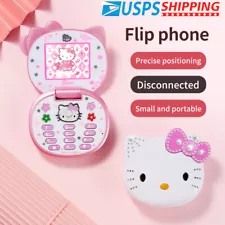 Unlocked 2G GSM Hello Kitty Flip Cute Mini Mobile Phones For Girls kids Gifts