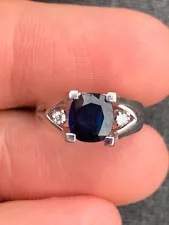 14ct gold diamond sapphire 3 stone ring