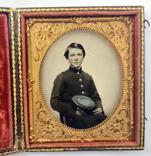 Antique Slightly Tinted Tintype of Civil War Boy Soldier / Cadet ~ Vintage