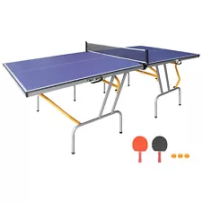 New Listing8ft Mid-Size Table Tennis Table Foldable with 2 Table Tennis Paddles and 3 Balls