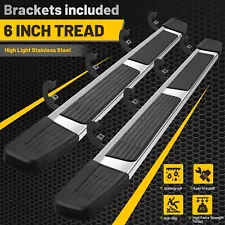 Running Boards For 19-24 Silverado/Sierra Crew Cab 6" Nerf Bar Truck Steps S/S S