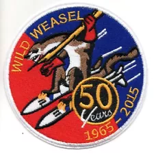 4" WILD WEASEL 50 YEAR ANNIVERSARY EMBROIDERED JACKET PATCH