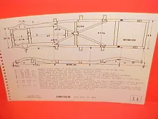 1952 1953 LINCOLN COSMOPOLITAN CAPRI CONVERTIBLE COUPE FRAME DIMENSION CHART