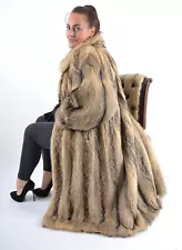 US5054 REAL FOX FUR COAT RANCH FOX JACKET FULL LENGTH SIZE XL - FUCHSMANTEL