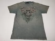 Harley Davidson 2010 T Shirt Large Acid Wash Y2k Skull/Eagles