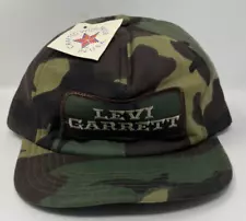 Vintage USA MADE Levi Garrett Tobacco Patch Camo Trucker Hat Snapback 1980s Cap