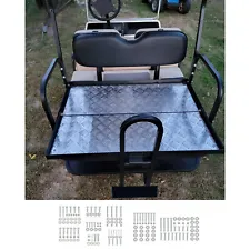 For 1982-2000 Club Car DS Golf Cart Flip Folding Rear Seat Kit w/ Grab Bar