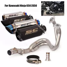 For Kawasaki Ninja 650 Z650 2012-2022 Z650RS Exhaust Tips Front Pipe Full System (For: 2021 Ninja 650)