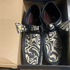 WU-TANG CLAN WU-WEAR NAVY WALLABEE CLARKS SHOES SZ 13 CLARK PRE OWNED WITH BOX !