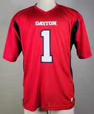 Russell Men's L 42-44 Dayton Flyers # 1 Jersey Mesh Shirt V-neck University UD