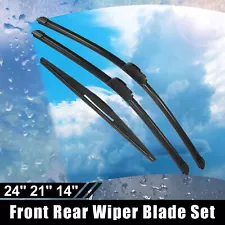 3 Pcs 24" 21" 14" Windshield Wiper Blade Kit for Honda Pilot 2003-2008 J/U Hook