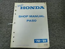 1978 1979 1980 1981 Honda PA50 Hobbit Moped Shop Service Repair Manual Book