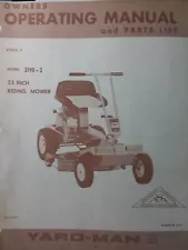 Yard Man 3190-2 Riding Lawn Tractor & 25" Mower Deck Owner & Parts Manual