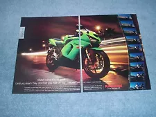 2005 Kawasaki Ninja ZX-6R Street Bike 2pg Ad "Bullet Train Sound Great."