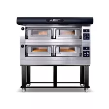 AMPTO P120E B2X 63" Electric Pizza Oven, Double Deck, (16) 12" or (8) 18" Piz...