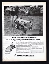 1967 Allis Chalmers Lawn Garden Tractors Tough Burly Bulldozer Driver Print Ad