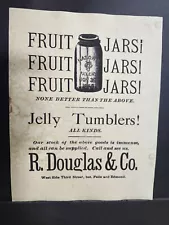 1880s Fruit Jar Advertising Masons Fruit Jar AGED Looks Old