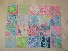 Lilly Pulitzer Preppy Assorted Prints Fabric Quilt Squares Lot 5x5 20pc