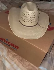 american hat company straw cowboy hat 7 1/4