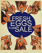 FRESH EGGS FOR SALE CHICKENS On Metal Sign Plaque Pub Bar Man Cave Gaming Room