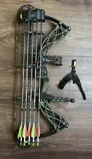 Bowtech Carbon Icon bow with arrows and release