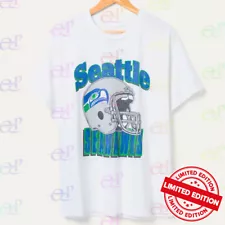 SALE!!_ Seattle Seahawks Throwback Helmet White T-Shirt S-5XL Gift Fans