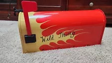 Hot Rod Flames Custom Hand Painted Mailbox Orange and Yellow Paint Solar Group