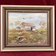 Framed Original Painting 'Barn For Sale' By Barney Smith 32cm x 27cm (A) MO#8693