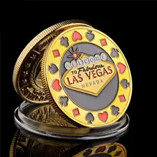 Welcome To Nevada Las Vegas Poker Chip Angel Casino Challenge Gold Lucky Coin