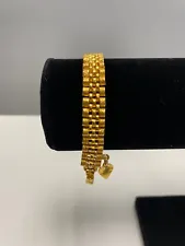 . 9999 24k Pure Gold Women's Rolex Style Bracelet 37.5 grams, 6.5in.