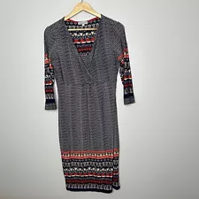 Per Una Knee Length Jersey Dress Size 14 Strech V Neck Modest SALE