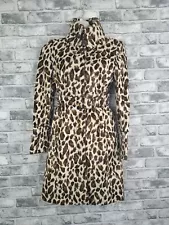 Karen Millen Coat Size 12 Pony Fur Leopard Print Vintage New