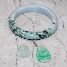 Bundle of 3 Jade Jewelry Accessories - 86.85g