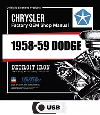 1958-1959 Dodge Shop Manuals, Sales Data & Parts Book on USB (For: 1958 Dodge)