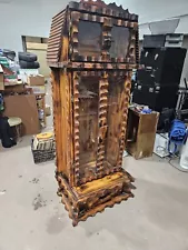 Antique Wooden Gun Cabinet, 5 Gun Cabinet, Top Hand Gun Cabinet, Bottom Drawer