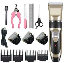 New ListingDog Cat Pet Grooming Kit Rechargeable Cordless Electric Hair Clipper Trimmer Set